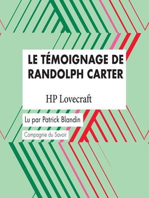 cover image of Le Témoignage de Randolph Carter
